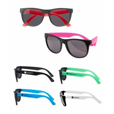 Union Printed - Kids Size Two Tone Youth Sunglasses with 1-Color Logo
