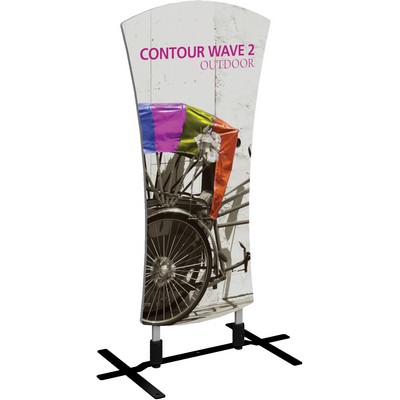 Contour Double-Sided Outdoor Sign Wave 2 w/Plate Base