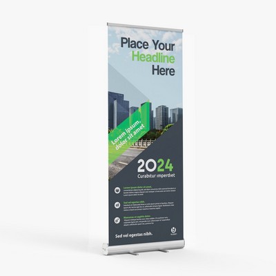 Full Color Digitally Printed-Standard Retractable Banner with Stand 33" x 81"