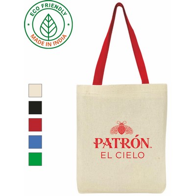 Trade Show Eco Friendly Canvas Tote Bag w/Red Handle