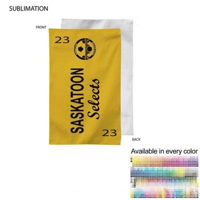 Team Towel in Plush and Soft Velour Terry Cotton Blend, 12x18, Sublimated sports towel
