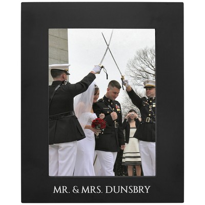 Black Aluminum Photo Frame Holds 5" x 7" Photo