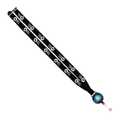 IMPORT 3/4" Polyester Lanyard with Retractable Badge Reel and IPH7 back of neck convenience release.