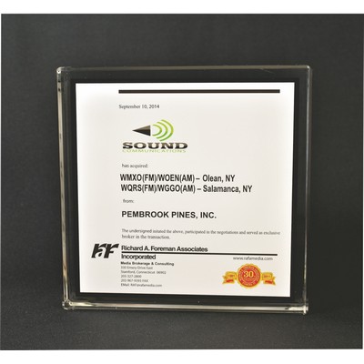 Lucite Square Embedment Award (4"x4"x7/8")