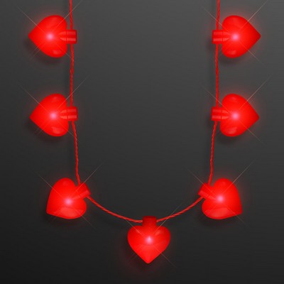 Valentine Hearts String Lights Necklace, 7 Bulbs - BLANK