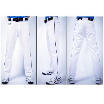 Premium Full Length Solid Color Baseball Pants w/ Piping and Contrast Pocke