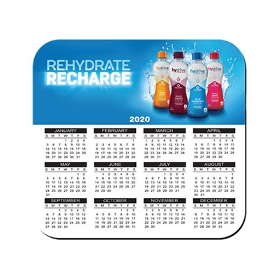 7.5" X 8" Hard Surface Calendar Mouse Pad 1/8" Rubber Base