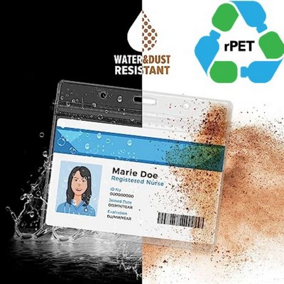 3.5"W X 2.25"H rPET Clear Vinyl Horizontal Badge Holder