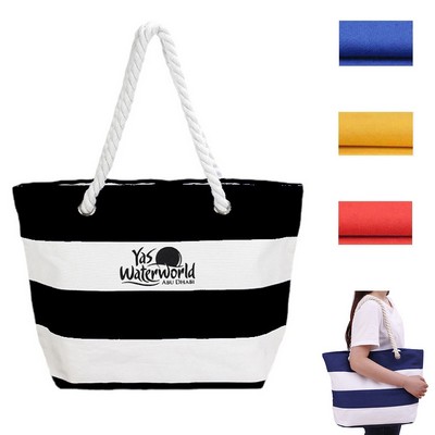 Large Volume Canvas Beach Tote Bag