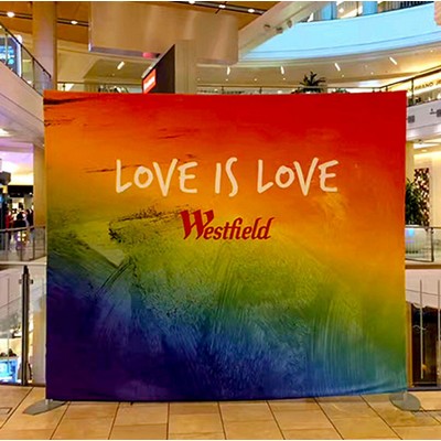 6.5' Tension Fabric Display Backdrop Fabric Rainbow Banner Stand Display Stand w/Graphic