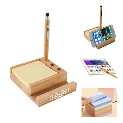Desk Organizer Phone Holder With Stylus Pen & Sticky Notes