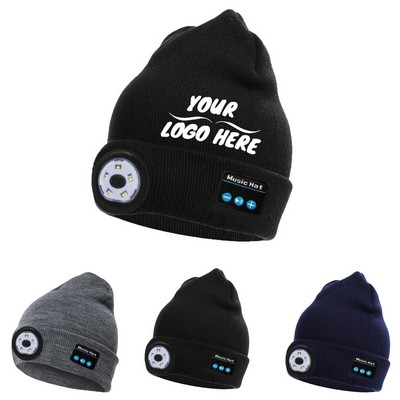 Bluetooth LED Warning Light Beanie Cap