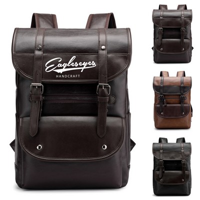 Vintage PU Leather Backpack