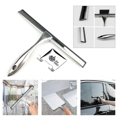All-Purpose Stainless Steel Shower Squeegee w/Hook