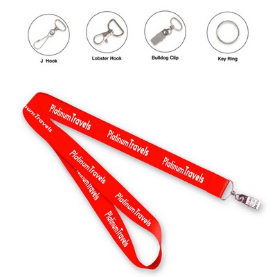 1" Full Color Lanyard With Metal Bulldog Clip
