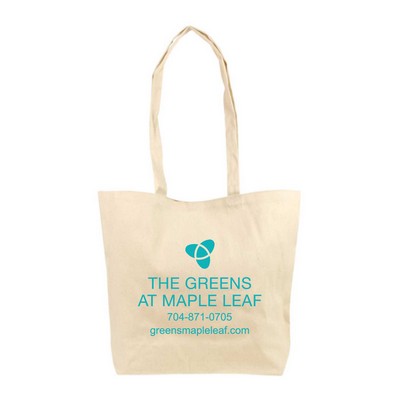 12 Oz. Cotton Canvas Reusable Tote Bag w/Handle and Hook & Loop Closure