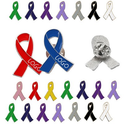 Custom Alloy Awareness Ribbon Lapel Pin