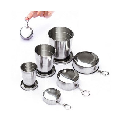 Portable Folding Water Cup Mug w/Keychain