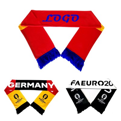 Custom Soccer Knitted Scarf W/Fringe