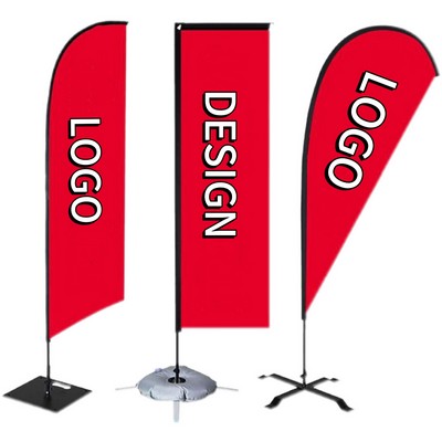 Feather Flag W/ Stand - 11Ft Both Sided Graphic