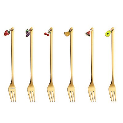 Fruits Charms Pendant Dessert Salad Fork