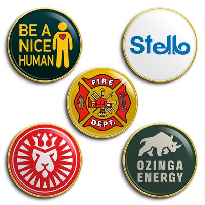 1.2" Diameter Domed Lapel Pin Round