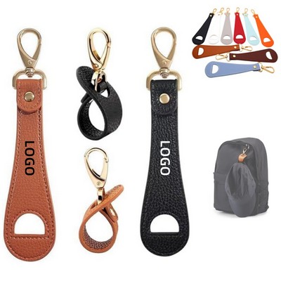 Multifunctional PU Leather Keychain Hat Clip