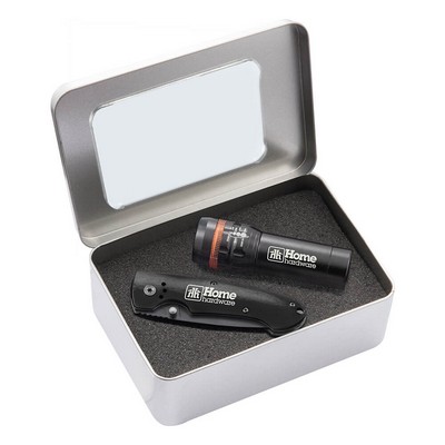 Gift Set With Fl24 Orange Zoom Cree Light & Tk305 Lock Back Knife