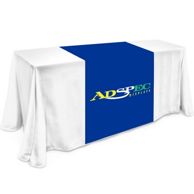 28" Royal Blue Table Runner (28"w x 88"l) with 3 Color Thermal Imprint