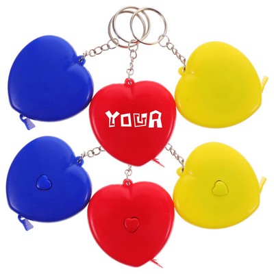 Heart Retractable Tape Measure Key Chain