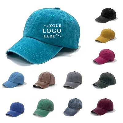 Sand Washed Retro Peaked Cap