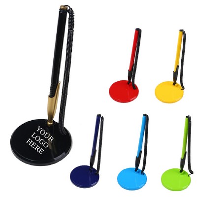 Desktop Pens With Plastic Chains And Pen Holder