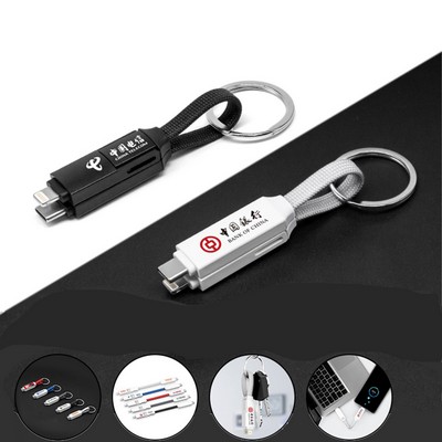 Magnetic 3-In-1 Fast Charging Cable Keychain