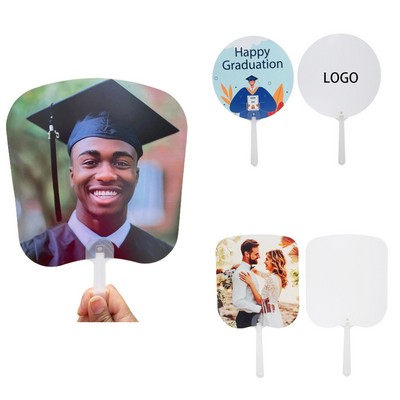 Blank Heat Transfer PET Plastic Fan Advertising Fan