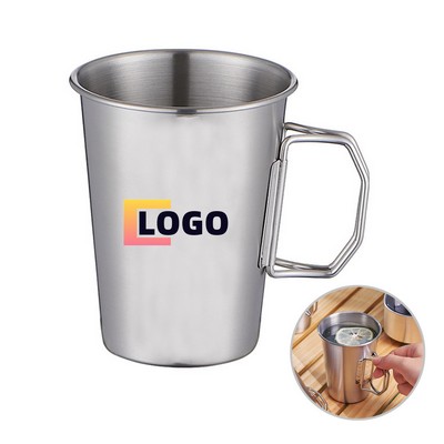 Foldable Handle Stainless Steel Mug