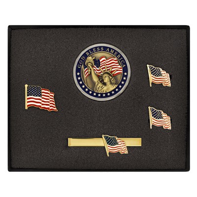 God Bless America 4-Piece Men's Accessory Gift Set