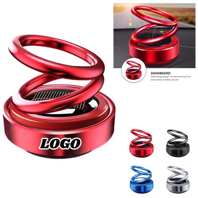 Solar - Powered Double - Ring Floating Car Ornament