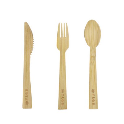 3 In 1 Thin Bamboo Cutlery Set
