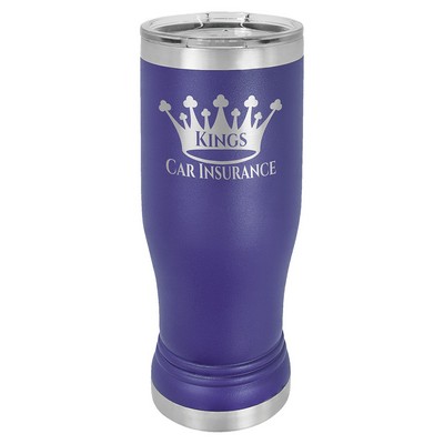 Purple 14 oz. Polar Camel Pilsner with Clear Lid