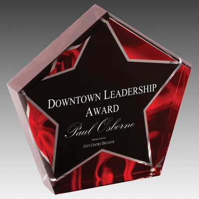 5" Star Red Velvet Acrylic