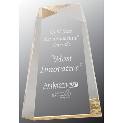 8" Gold Facet Wedge Acrylic