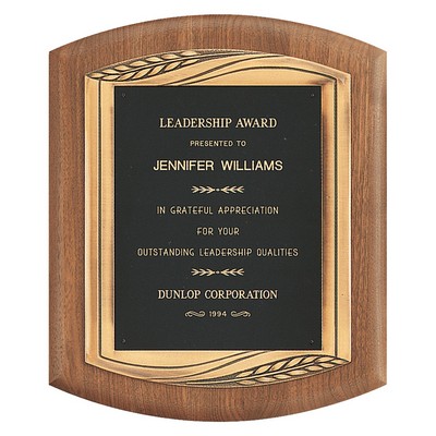 American Walnut Plaque w/Antique Bronze Finish Frame Casting