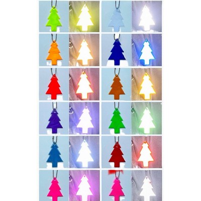 Safety Reflective Christmas Tree Shaped Keychain