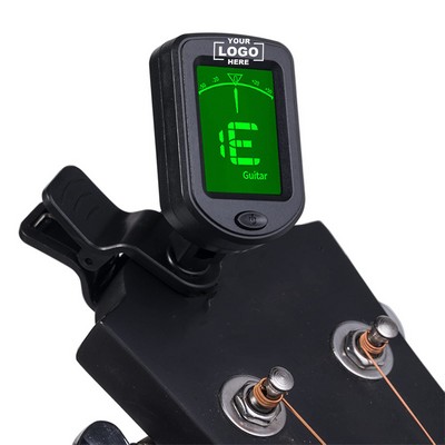 Rotatable Clip-On Guitar Tuner for String Instruments and Bass
