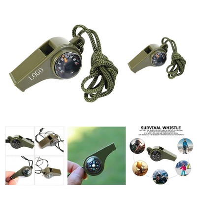Emergency Survival Whistle with Thermometer & Compass