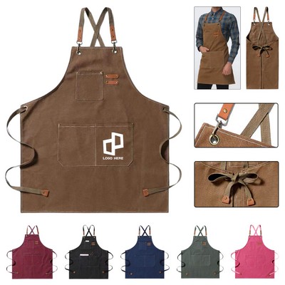 Cross-Back Apron W/ Multiple Front Pockets
