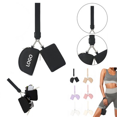 Dual Pouch Wristlet Bag Keychain Wallet