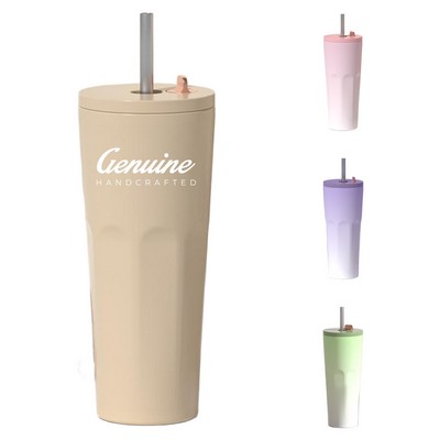 24oz Insulated Coffee Tumbler with Automatic Spring Straw