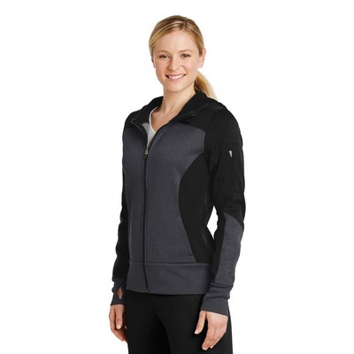 Sport-Tek Women's Tech Fleece Colorblock Full-Zip Hooded Jacket