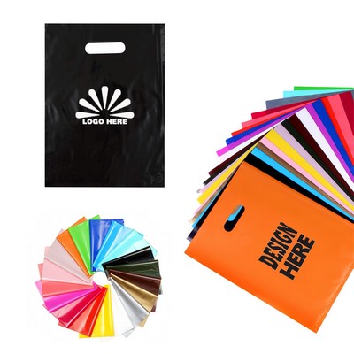 Vibrant 10" x 14" Plastic Die-Cut Handle Bags
